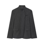 Stand-Collar Structured Blazer