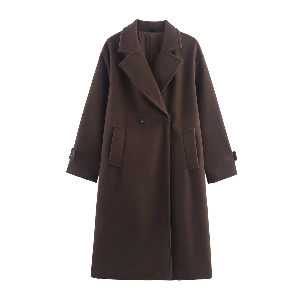 Oversized Notch-Lapel Wool-Blend Coat
