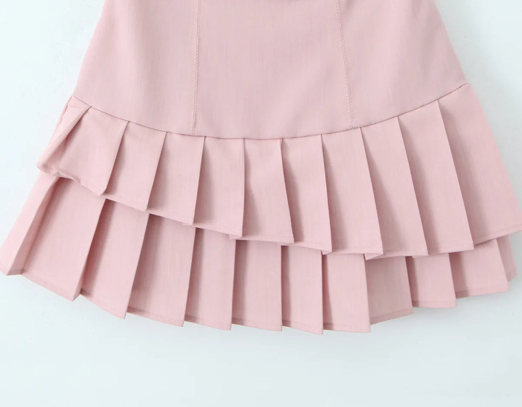 Halter Tiered-Pleated Mini Dress