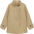 High-Collar Mid-Length Coat