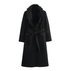 Belted Bordeaux Longline Coat