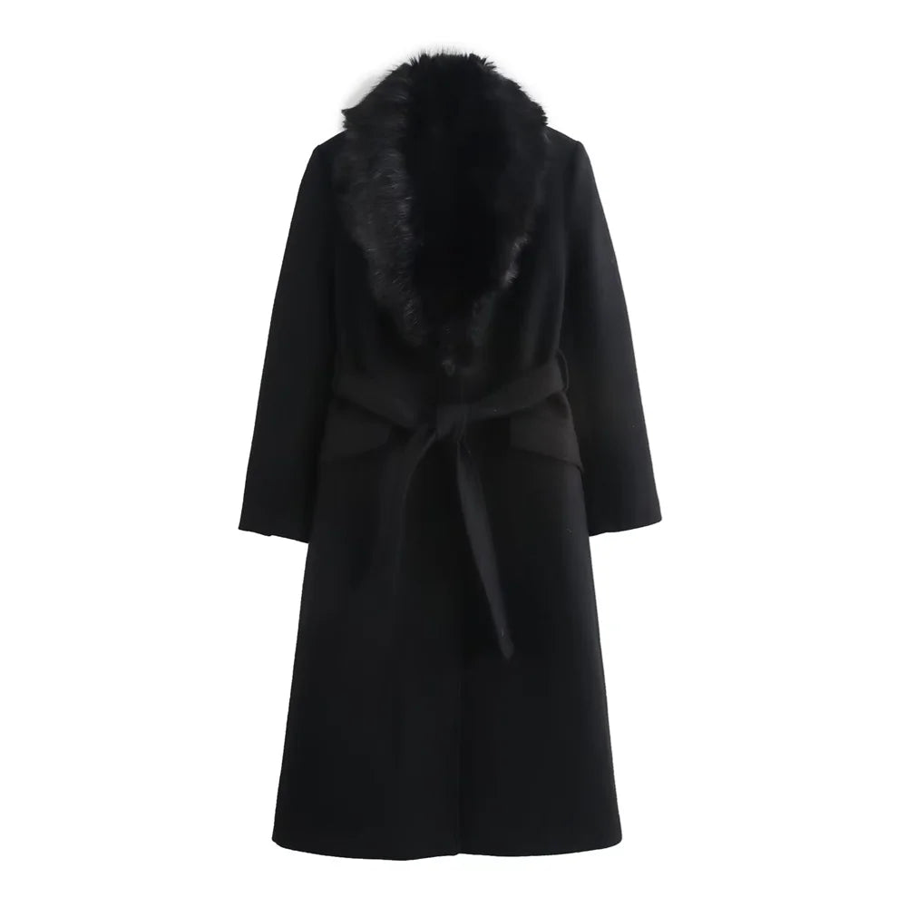 Belted Bordeaux Longline Coat