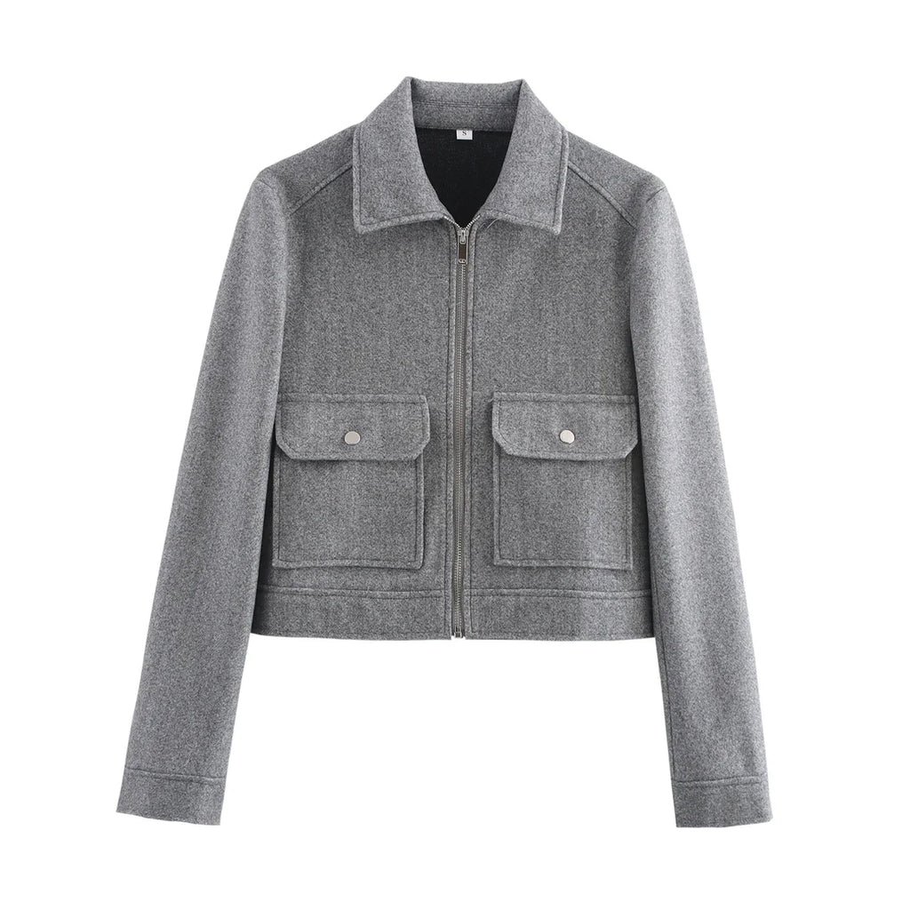 Collared Zip-Front Jacket
