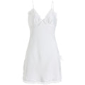 Satin-Finish Chemise with Scalloped Lace Trim