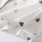 Crêpe-Textured Short Pyjama Set with Contrast Piping