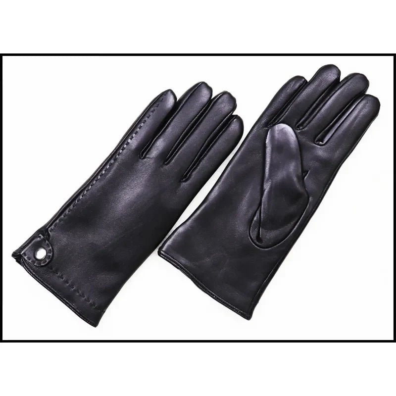 Women's Sheepskin Gloves Autumn and Winter Warm Leather Gloves Fashion 2025 New Ladies Leather Gloves Outdoor Driving Gloves
