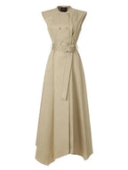 Double-Breasted Trench-Inspired Maxi Dress