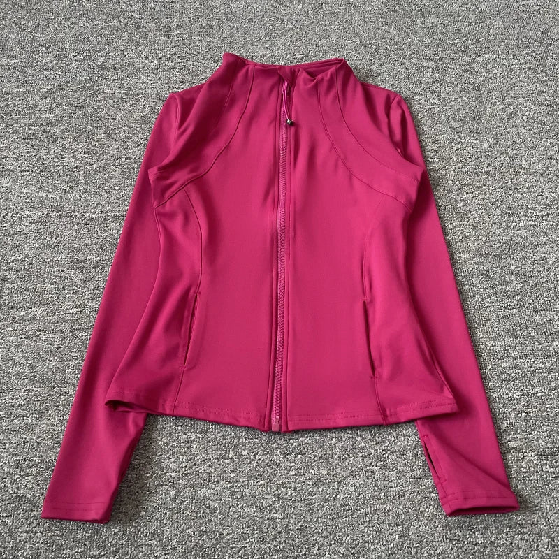 Sculpted High-Neck Zip Jacket