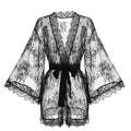 Eyelash Lace Dressing Gown with Satin Sash