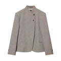 Stand-Collar Button-Front Jacket
