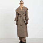 Shawl-Collar Belted Longline Coat