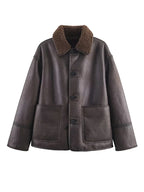 Contrast Collar Structured Jacket