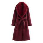 Belted Bordeaux Longline Coat