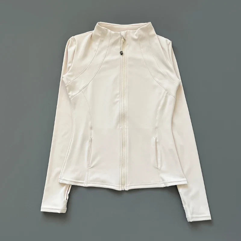 Sculpted High-Neck Zip Jacket