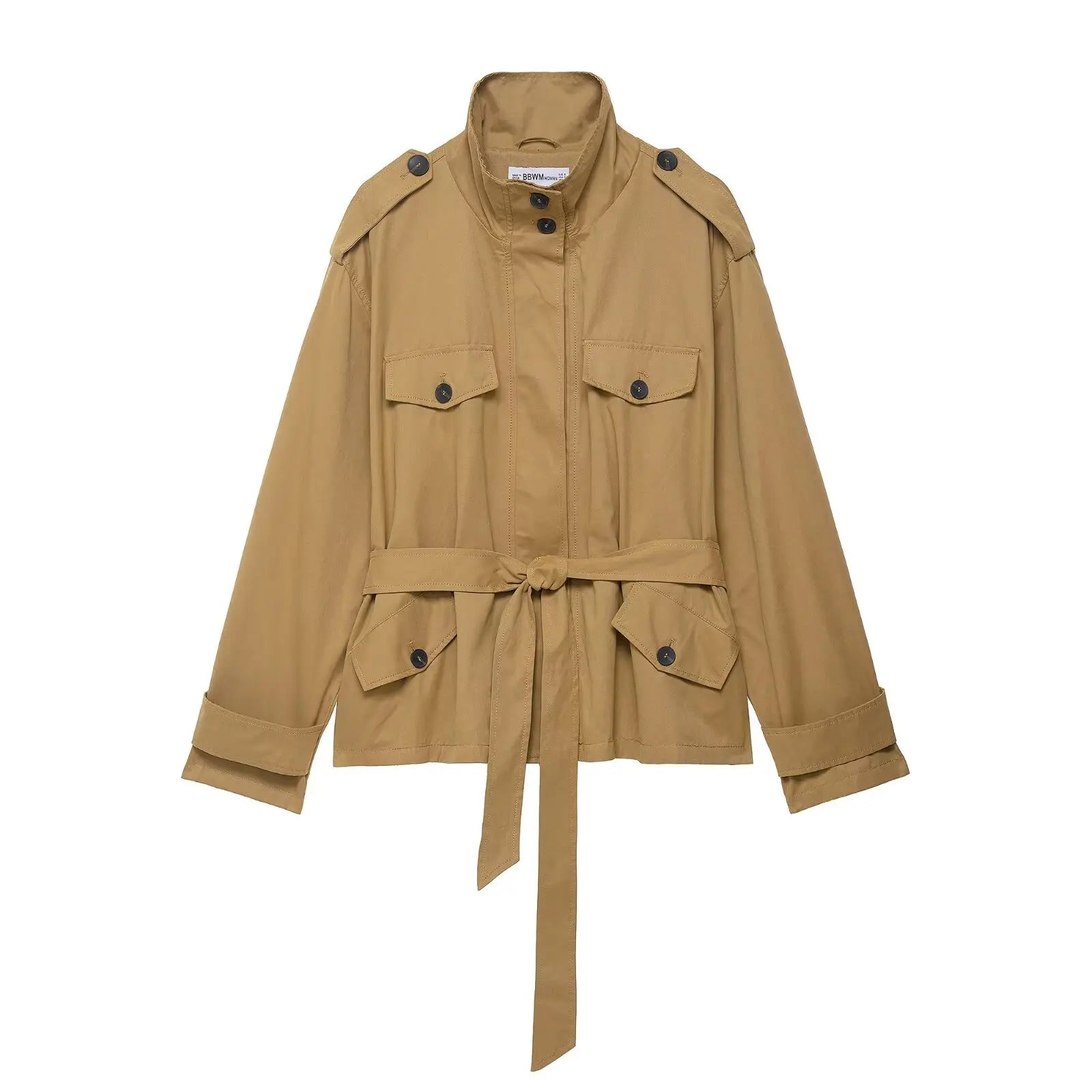 Multi-Pocket Field Jacket and Buttoned Mini Skirt Co-ord