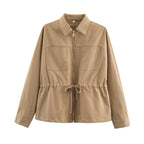 Cinched Utility Jacket and Wide-Leg Trouser Set