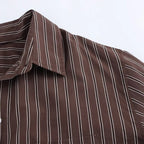 Oversized Brown Striped Shirt
