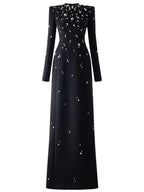 Embellished High-Neck Maxi Dress