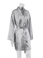 Satin-Finish Kimono-Style Dressing Gown