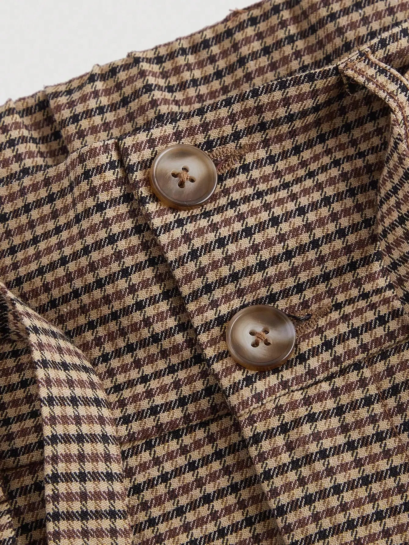 High-Waisted Checked Wide-Leg Trousers