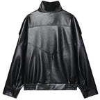 Oversized Leather-Effect Bomber Jacket