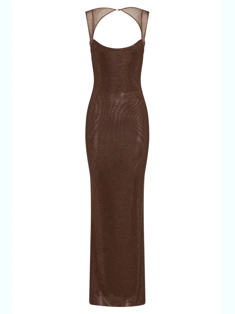 Sheer Embellished Maxi Dress
