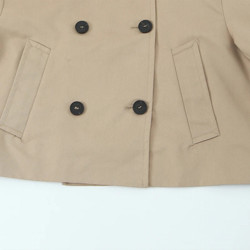 Cropped Double-Button Utility Jacket