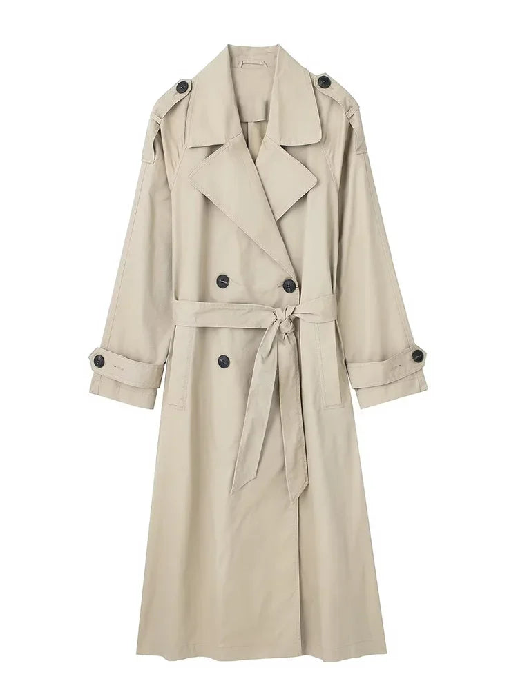 Classic Tie-Belt Longline Trench Coat