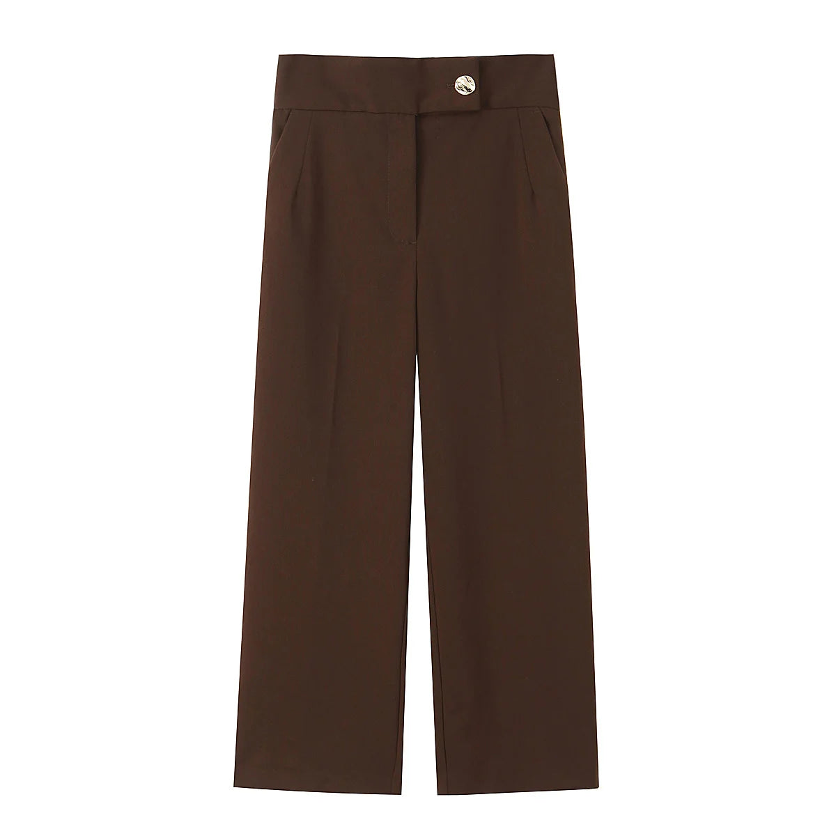 Sleeveless Asymmetric Peplum Top and Wide-Leg Trouser Set