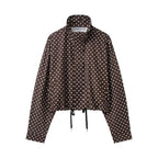 Drawstring Polka-Dot Blouse