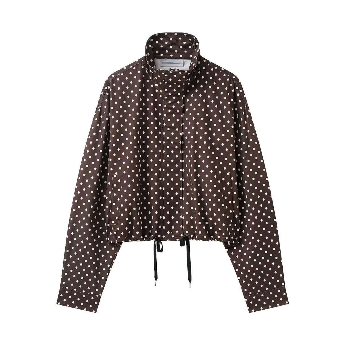 Drawstring Polka-Dot Blouse