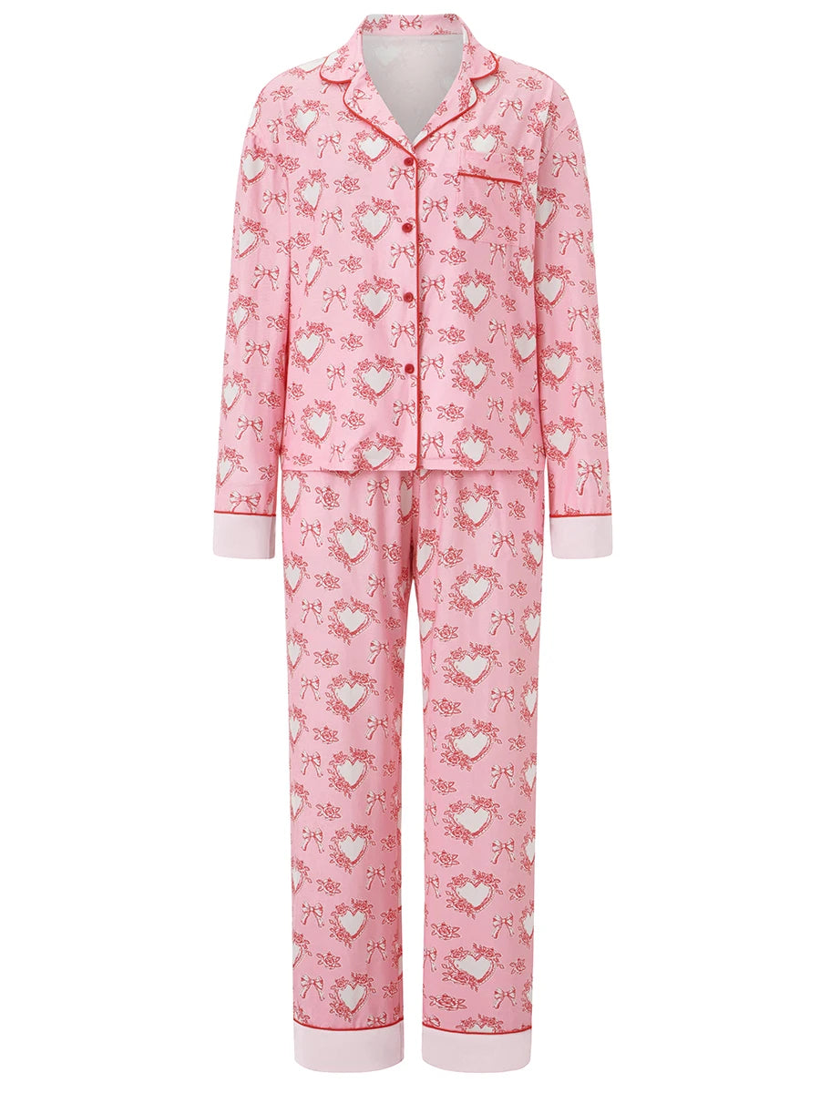 Premium Cotton Long Pyjama Set with Fine Piping