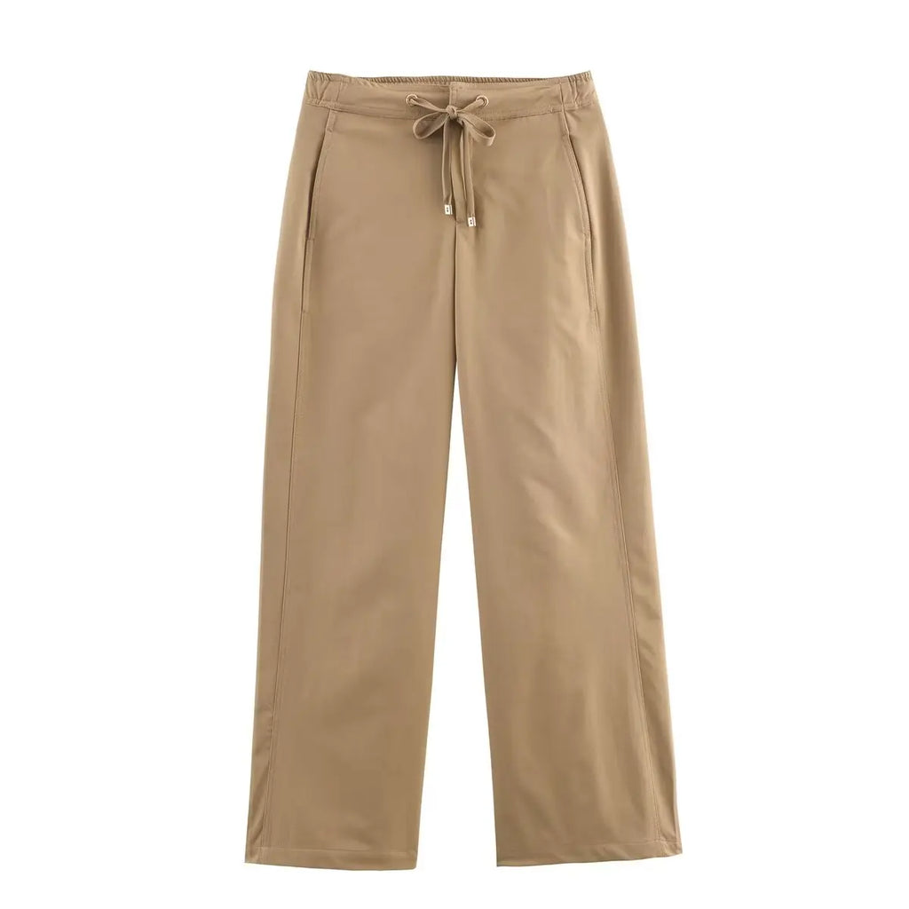 Cinched Utility Jacket and Wide-Leg Trouser Set