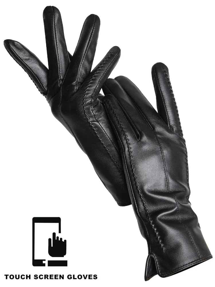 Touchscreen Leather Gloves