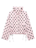 Drawstring Polka-Dot Blouse