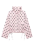 Drawstring Polka-Dot Blouse