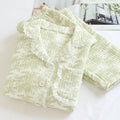 Textured Muslin Long Pyjama Set with Elegant Piping