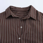 Oversized Brown Striped Shirt
