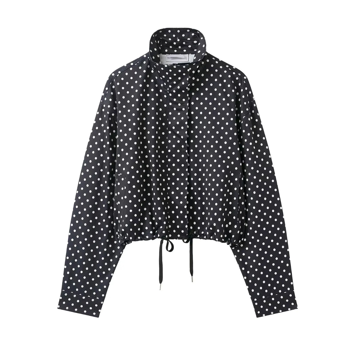 Drawstring Polka-Dot Blouse
