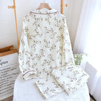 Premium Muslin Cotton Long Pyjama Set with Fine Piping